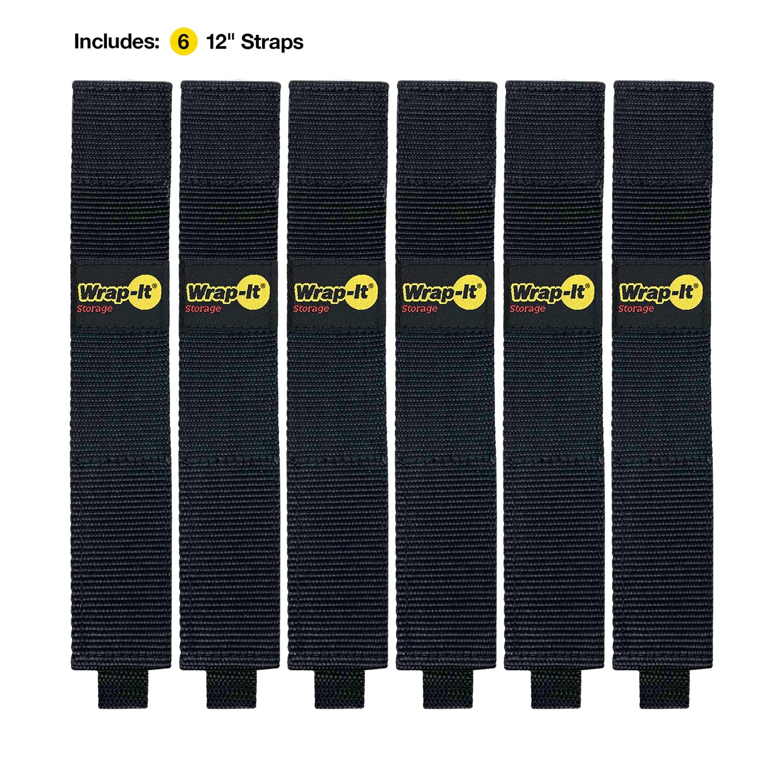 Wrap-It Twin-Straps 12 Hook Loop Cable Hose Wraps, 6-Pack