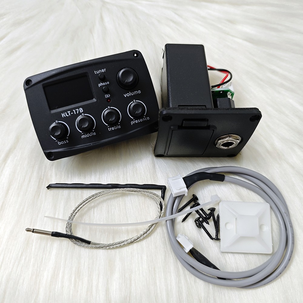 Acoustic Guitar Pickups 4-Bands EQ Tuner Preamp Piezo Pickups for Guitar Parts