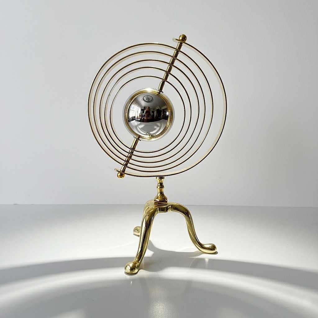 Vintage Style Brass Armillary Sphere - Decorative Globe Model on Tripod Stand