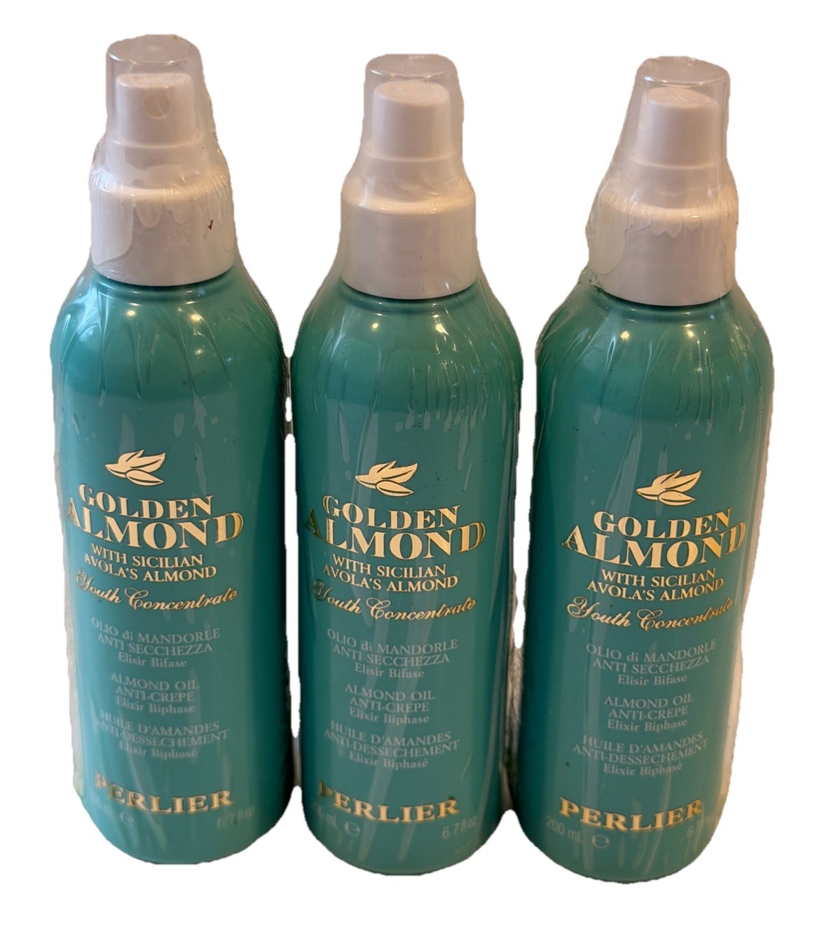 3 Perlier Golden Almond Youth Concentrate 3 X 6.7 Oz  Alomnd Oil Spray New
