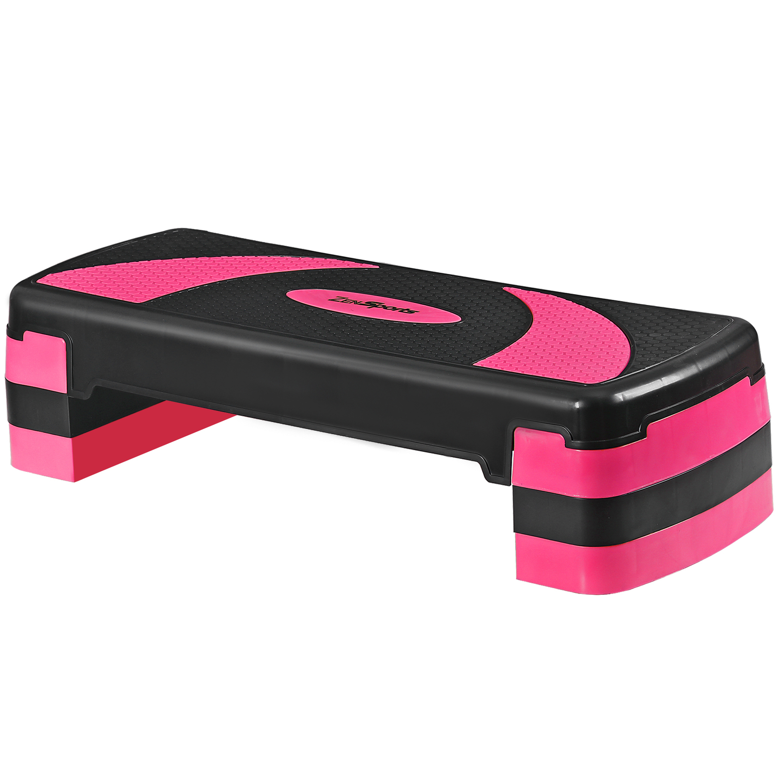 Adjustable Workout Aerobic Step Platform Exercise Stepper w/ Risers 30'' Pink