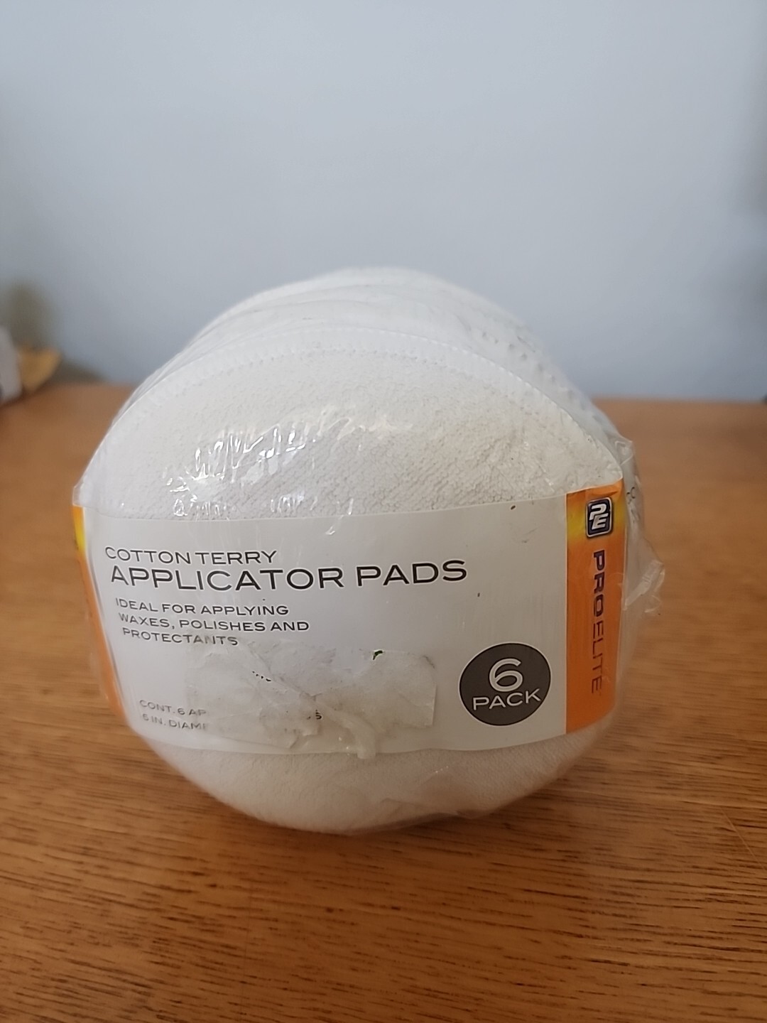 (6) Car Detailing Buffing Polish Wax 5” Cotton Terry Cloth Pocket Applicator Pad
