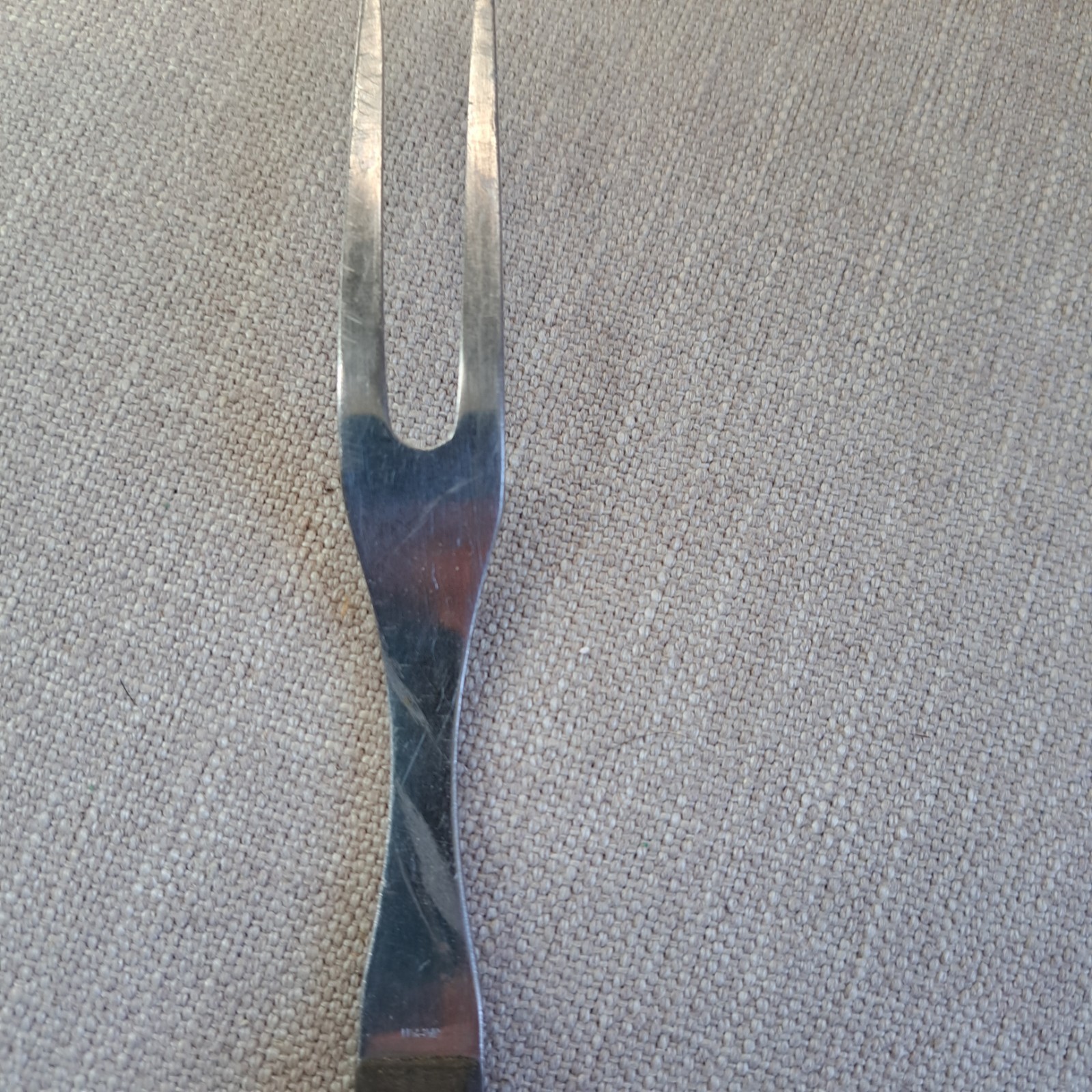 Carving Fork Stainless with Brown Handle