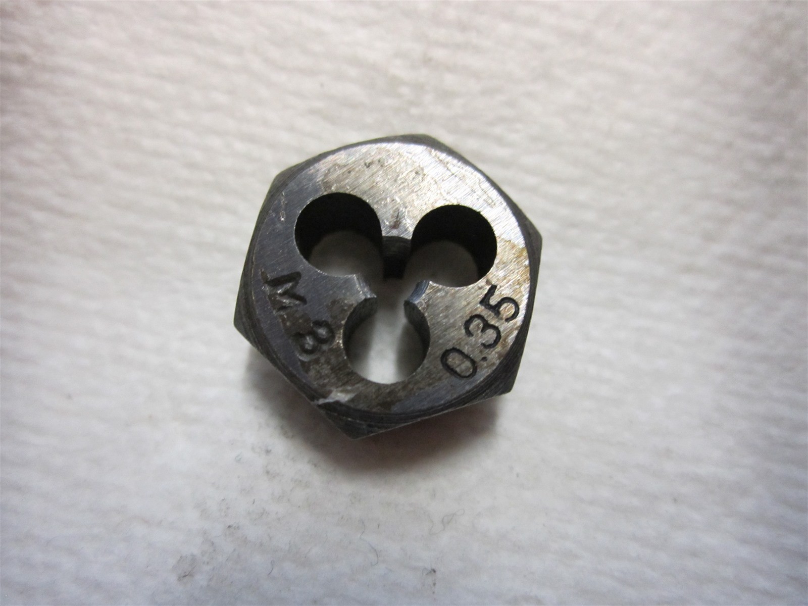 M3x0.35 Metric Hexagon Die 5/8" Outer Width Right Hand Thread High Speed Steel