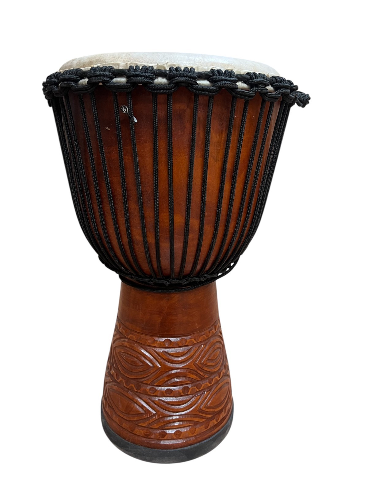New Djembe Master Mali Style  carved, 24" tall, 12" head