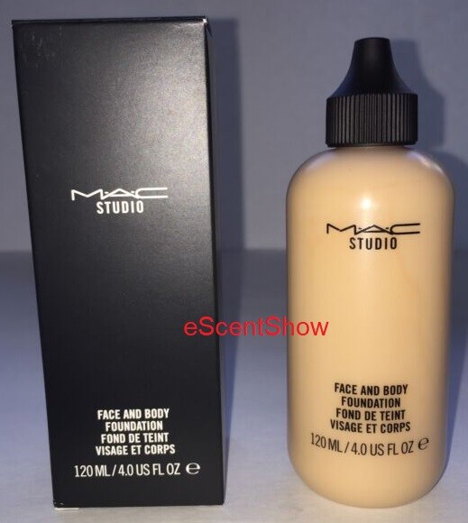 MAC STUDIO FACE AND BODY FOUNDATION LIQUID MAKEUP 4.0 4 OZ 120 ML JUMBO PRO NIB