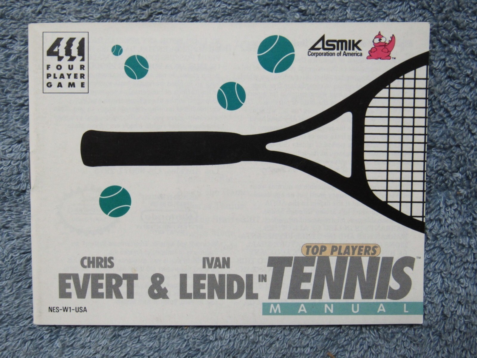TOP PLAYERS' TENNIS Instruction Manual   No Game   NES Nintendo