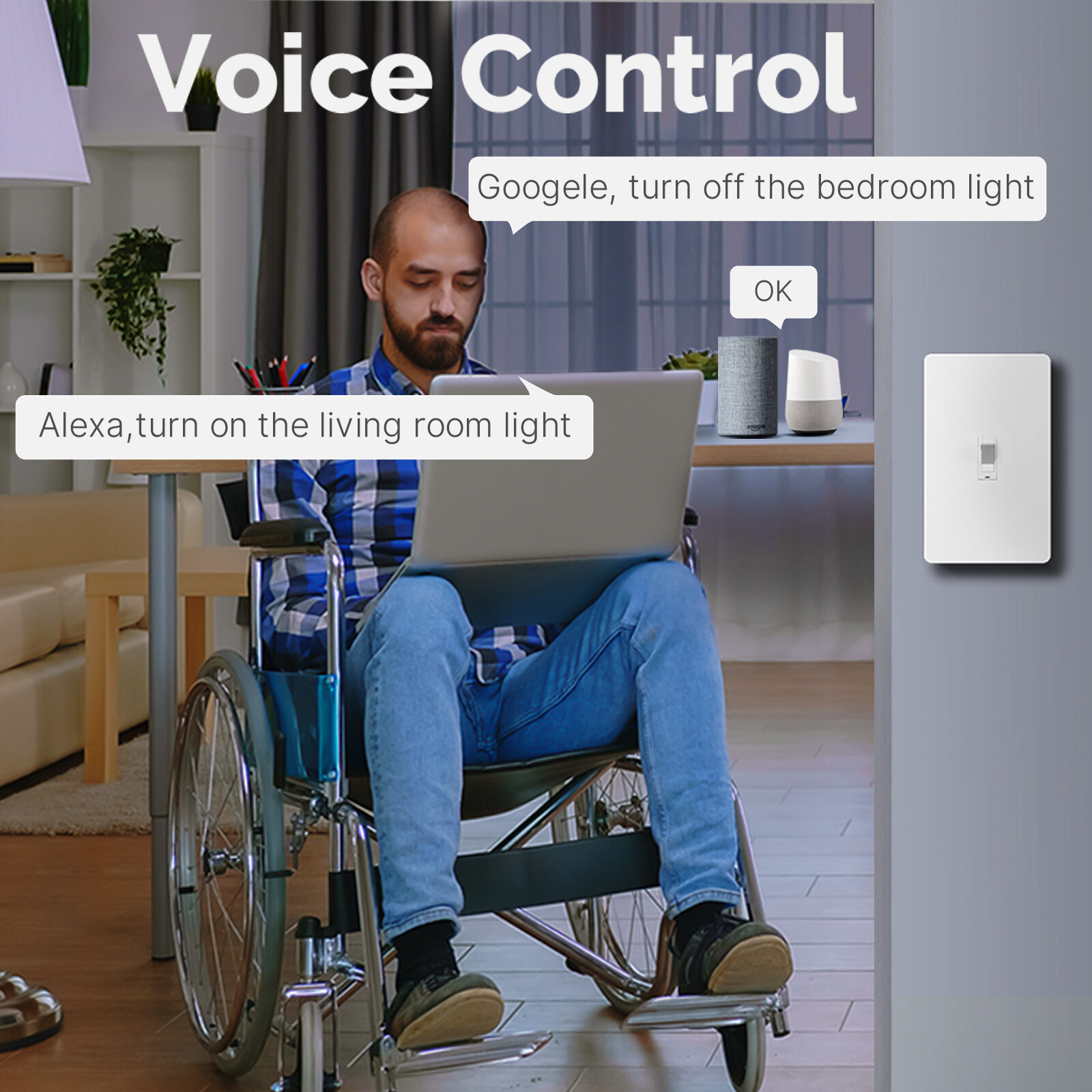 MOES WiFi Smart Toggle Light Switch 3 Way Wall Switch Alexa Google APP Remote
