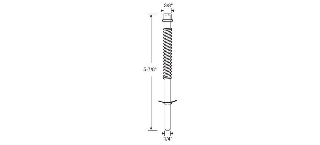 Brixwell Bifold Pin Assembly, Metal Construction, 5-7/8" Length, 3/8" Top Hea