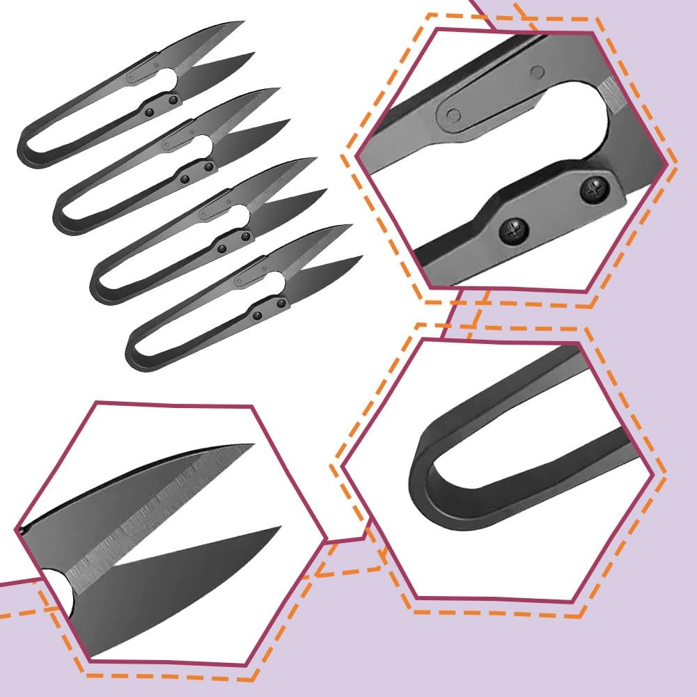 HAISHANG 4 Pack Bonsai Pruning Scissors, Small Shears, Bud and Black