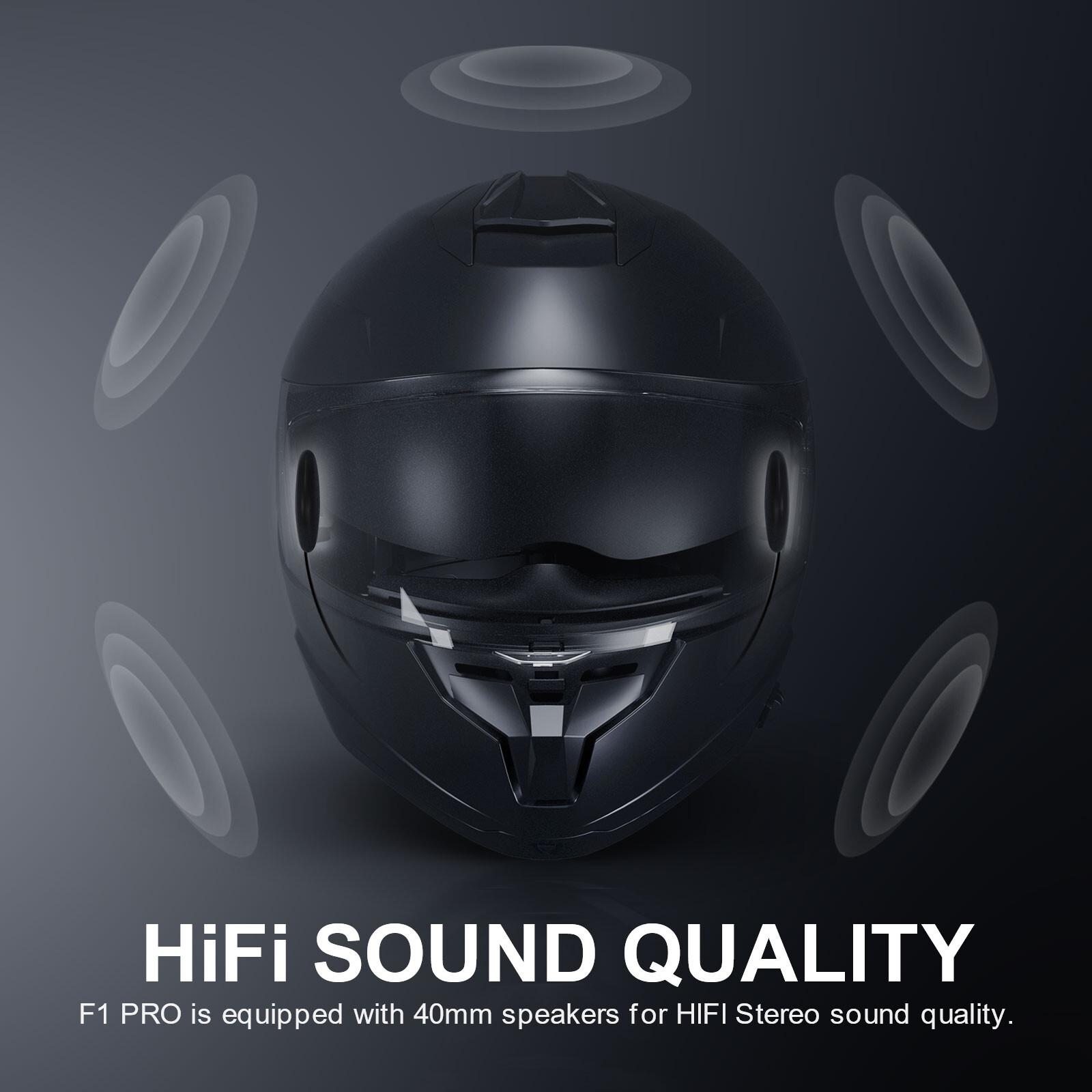 F1 PRO 1000m 2-Way Motorcycle Helmet Intercom Bluetooth Headset & Warning Light