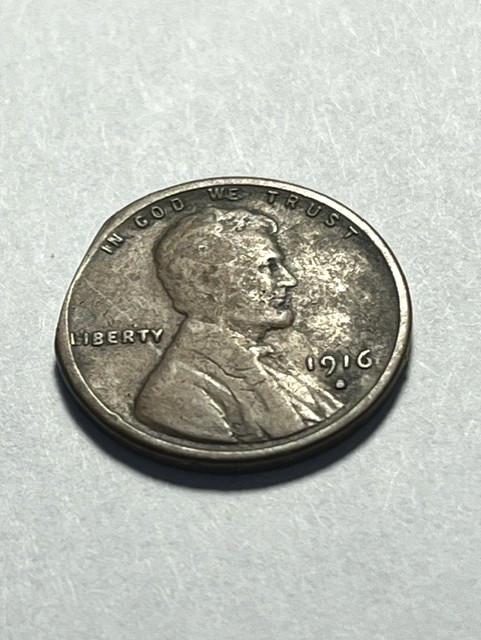 1916-S Lincoln Wheat Cent/Error/F #15493