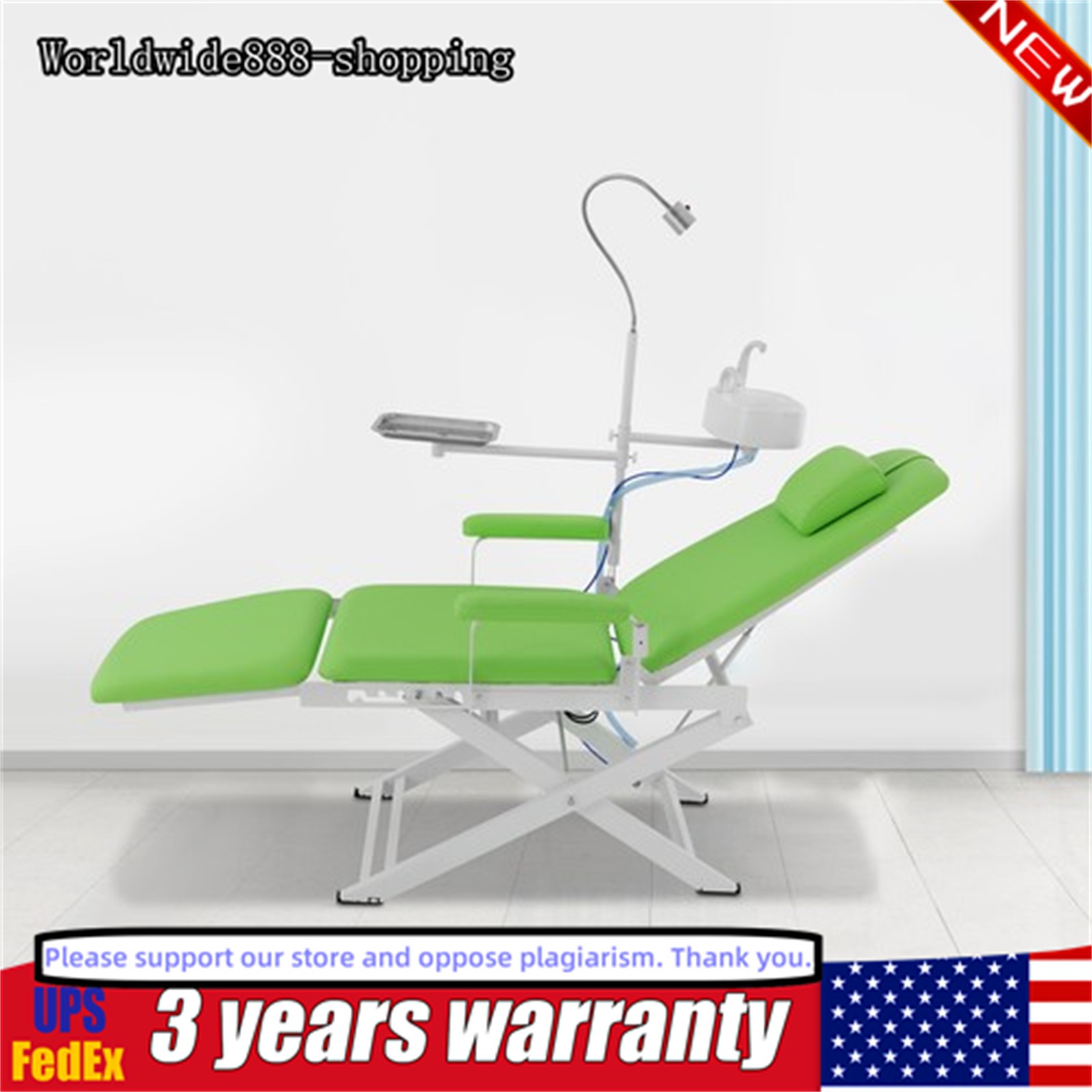 Portable Dental Mobile Folding Chair Air Turbine Unit + Rechargeable LED Light