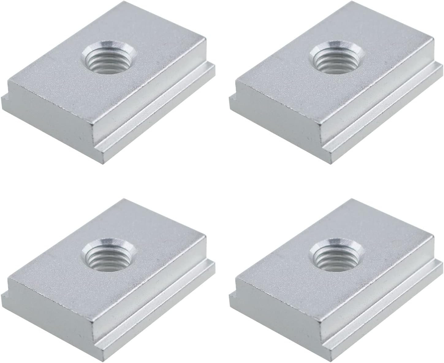 T-Track Slider MEETOOT 4Pcs Silver Aluminum Alloy M8 T Slot Nut Furniture Nuts f
