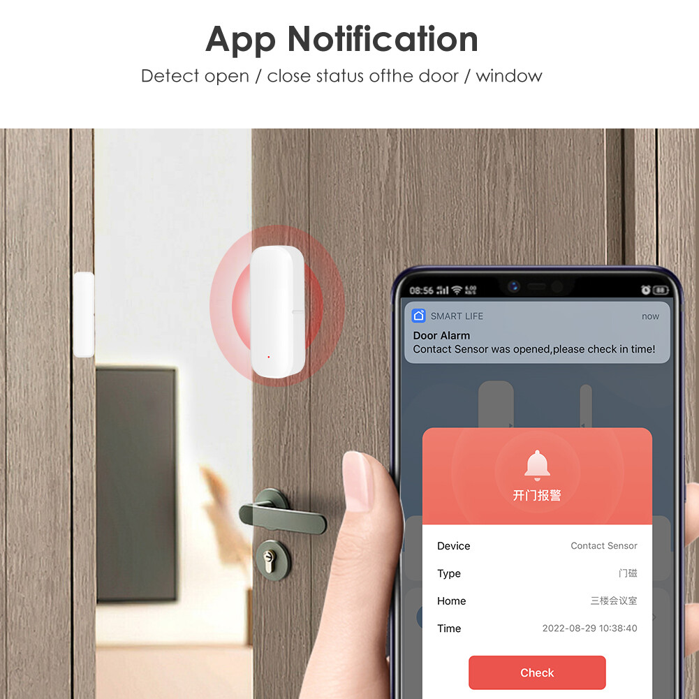 Tuya Smart Life WiFi Wireless Door Window Sensor PIR Motion Detector T&H Sensor