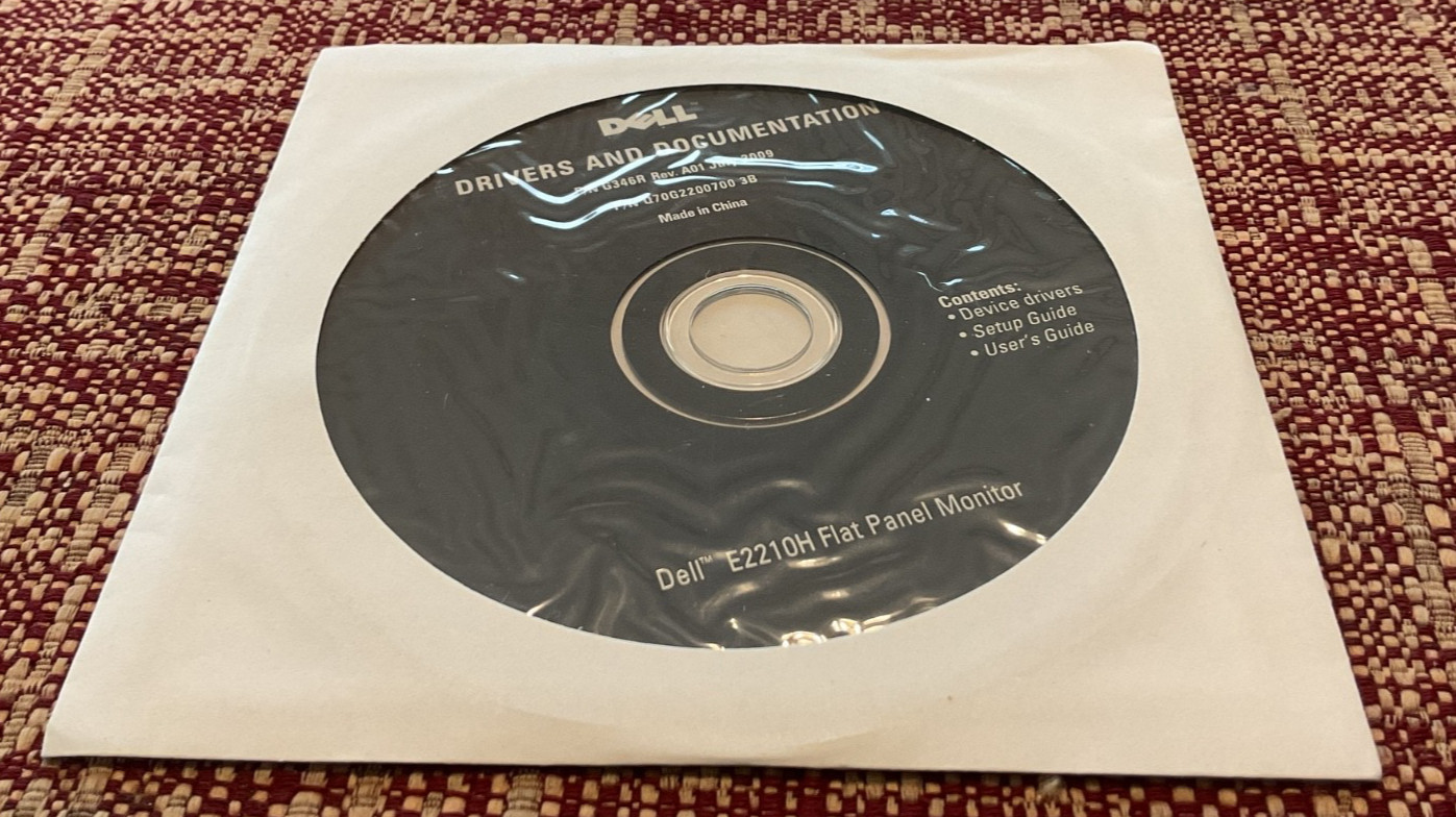 Dell Drivers and Documentation Dell Flat Panel Monitor E2210H CD-Rom Software