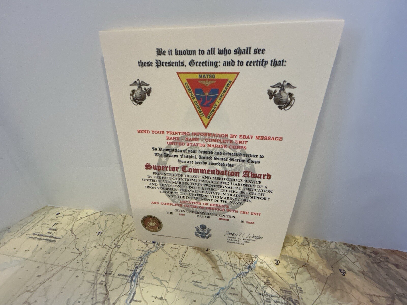 U.S.M.C. / AVIATION TRAINING SUPPORT GROUP 22 - SUPERIOR COMMENDATION AWARD