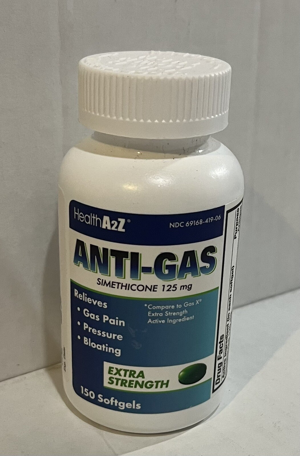 HealthA2Z Gas Relief Simethicone | 125mg | 150 Softgels EXP 7/26 U53A