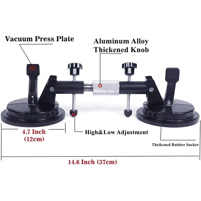 Heavy Duty Dual Hand Suction Cup Seam Setter Tool Aligning Flat Surfaces 50KG US