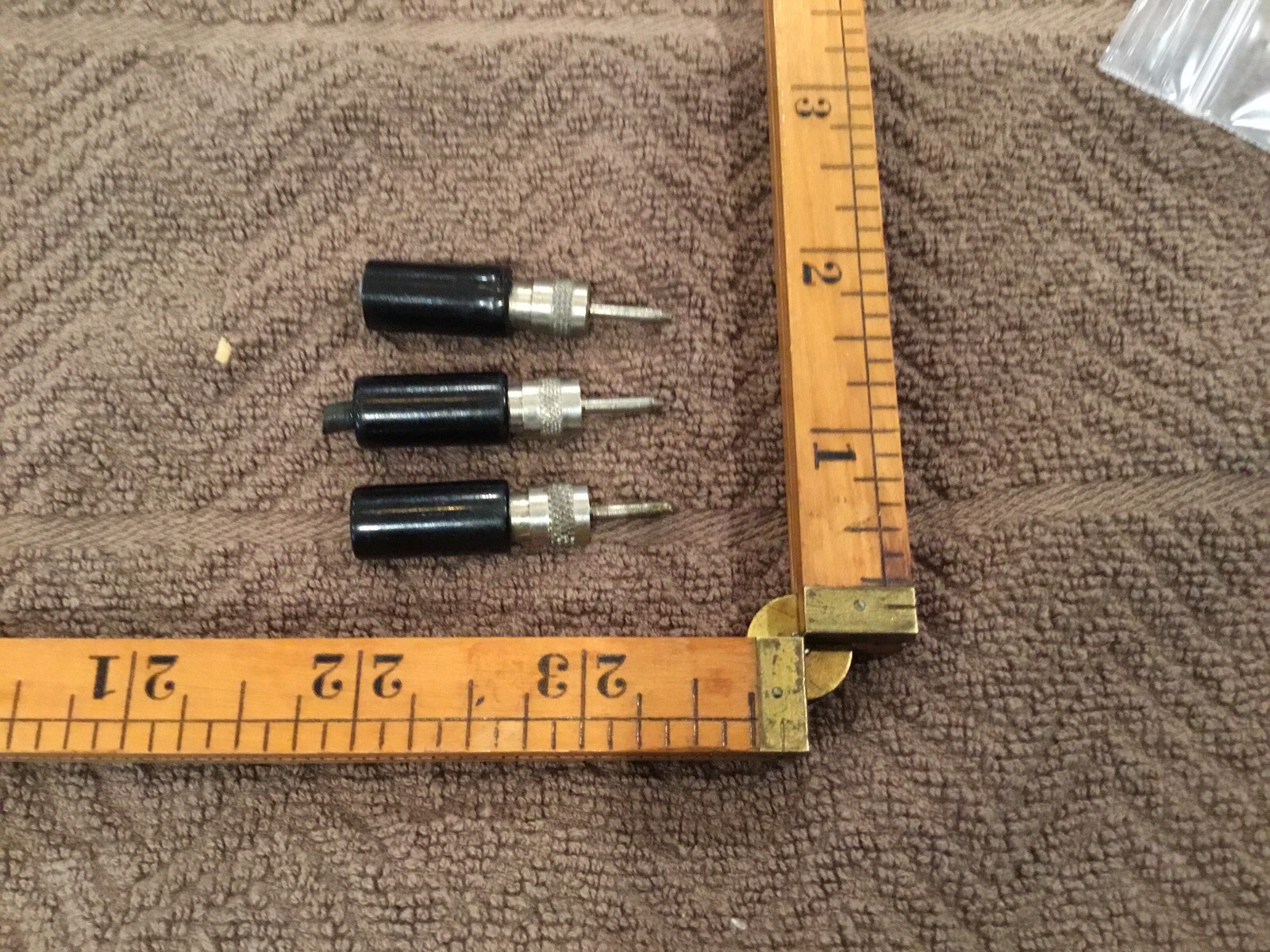 Three Vintage Test Probe Tips Black
