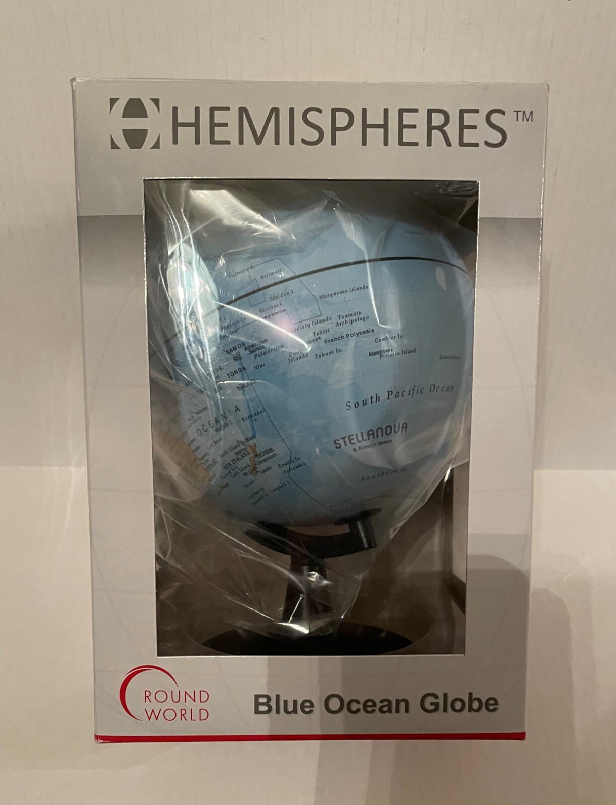 Round World Blue Ocean Globe 6 inch Diameter New in Box