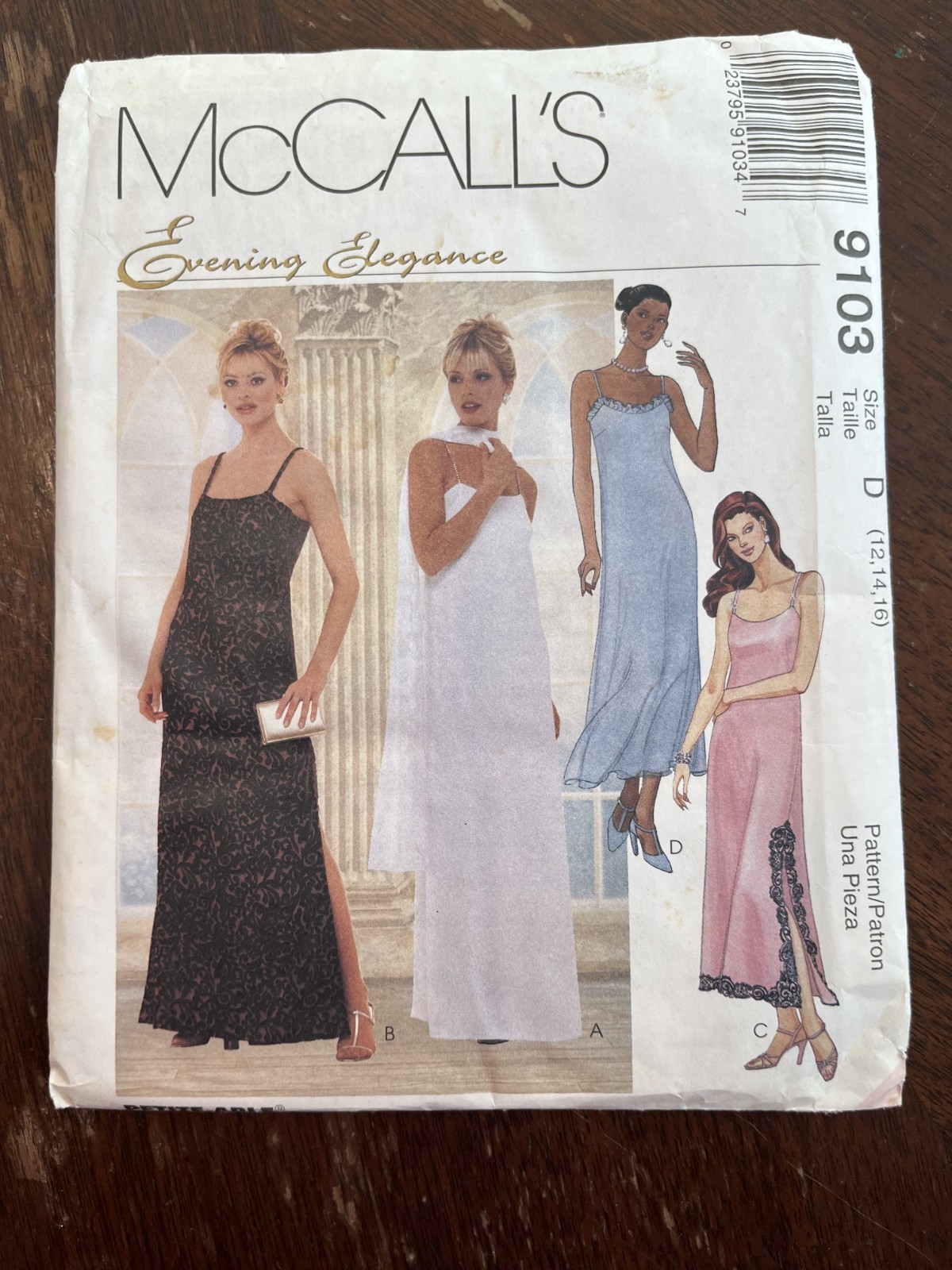 McCall's 9103 UNCUT Sewing Pattern, Misses' Dress & Scarf, Size D (12-14-16)