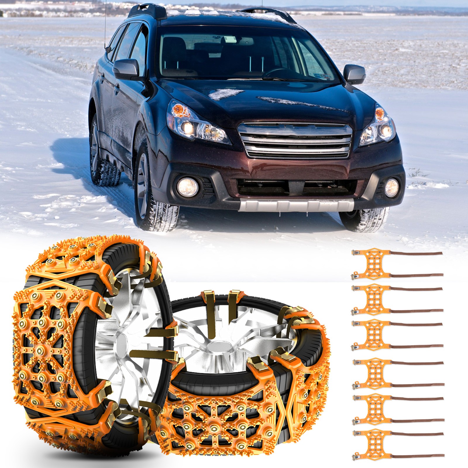 For Subaru Outback 6x Car Wheel Snow Tire Chains Anti-Skid Emergency Traction