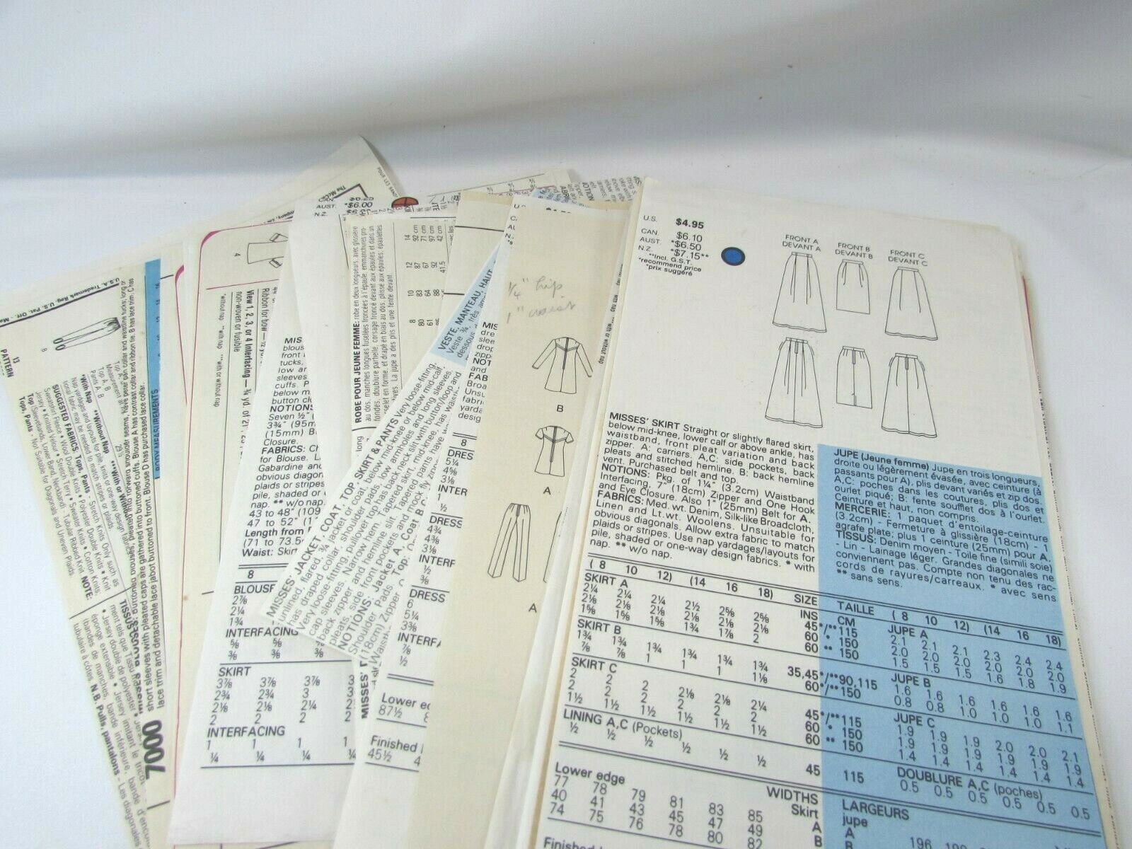 Lot Vintage Sewing Pattern Back Panels Ephemera Scrapbooking Junk Journal 32779