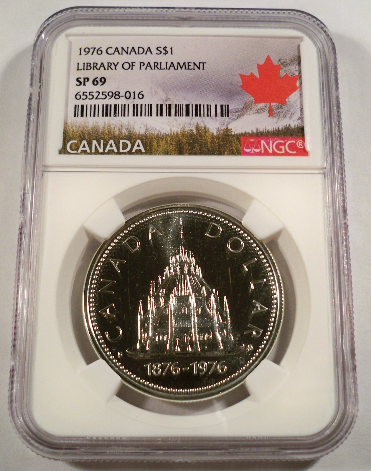 1976 CANADA $1 NGC SP69 SILVER DOLLAR LIBRARY OF PARLIMENT 100th - SPECIMEN SET