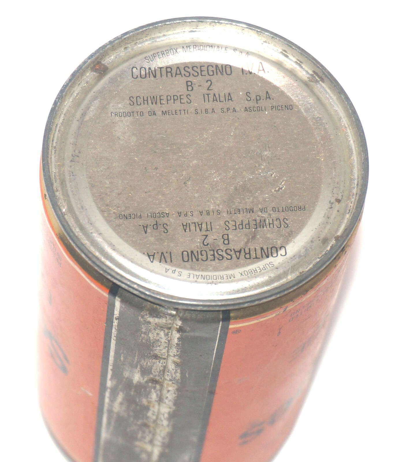 Vintage Schweppes Bitter Orange Italy 4.5" High Can Without Tab