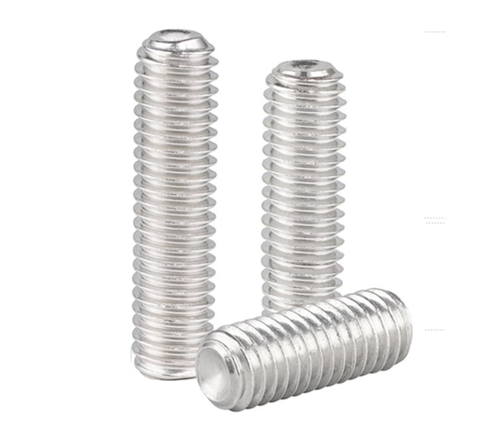 6Pcs M8-1.25 x 50mm Hex Socket Set Grub Screws,Headless Cup Point,Flat Point ...