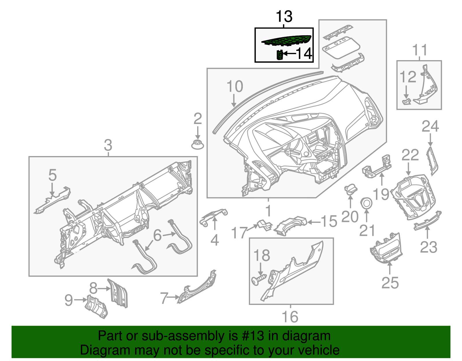 Genuine Ford Speaker Grille DV6Z18978AB