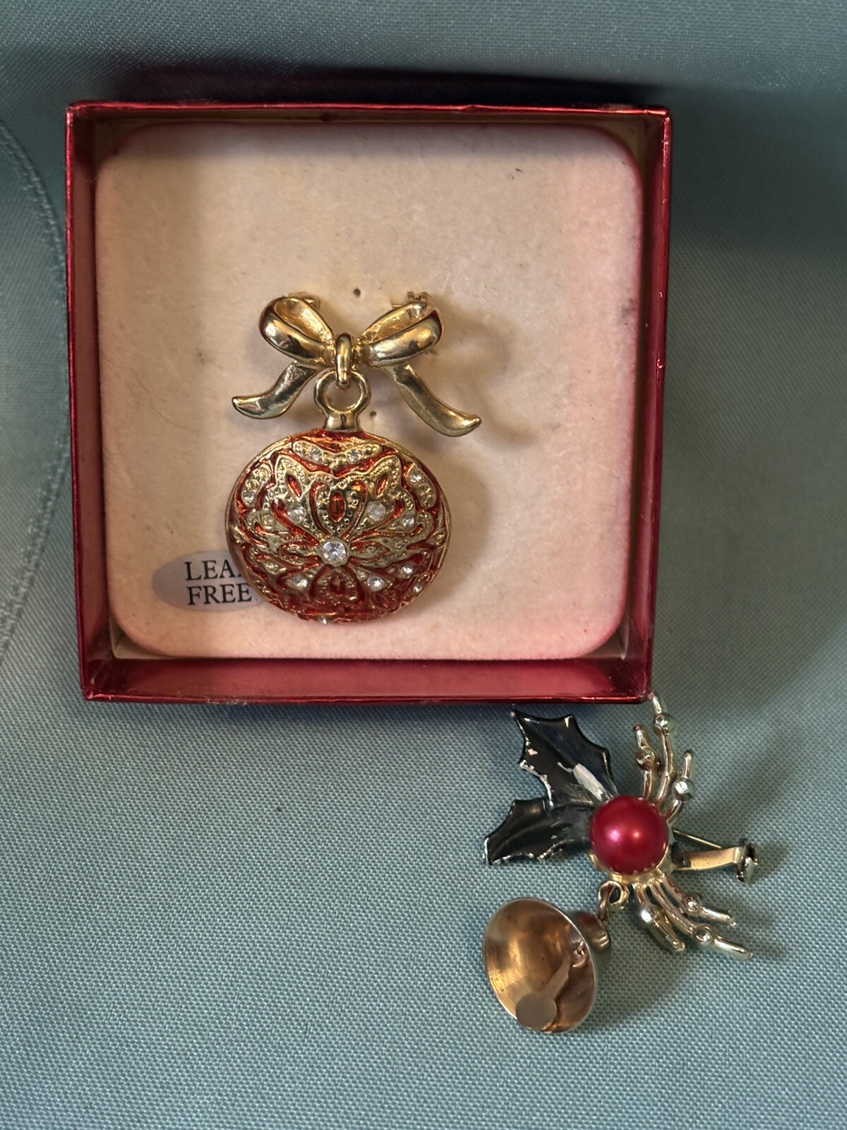 Vintage CHRISTMAS BROOCHs/Pins...Ornament  & Holly