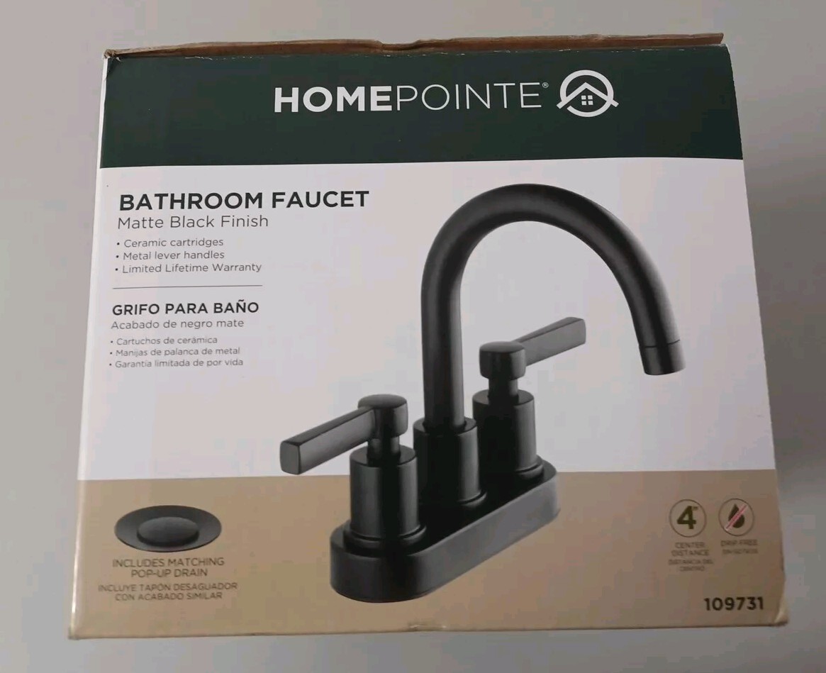 Homepointe Bathroom Faucet Matte Black Finish (109731)