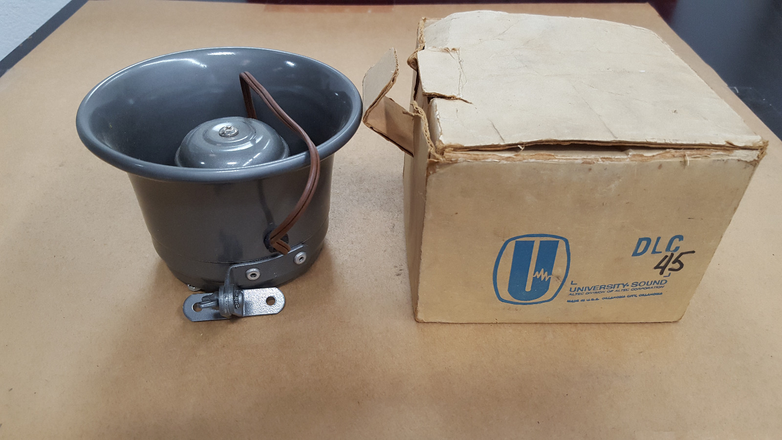 1PC UNIVERSITY SOUNDS MIL-A PAGING AND TALK-BACK SPEAKER  W/ORIG BOX AND MANUAL