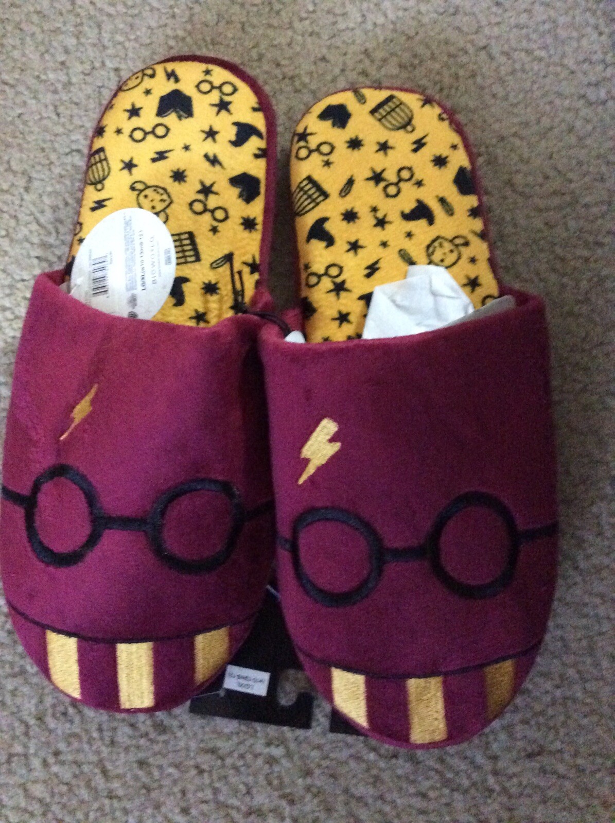 New Bioworld harry potter slippers large/extra large X/XL
