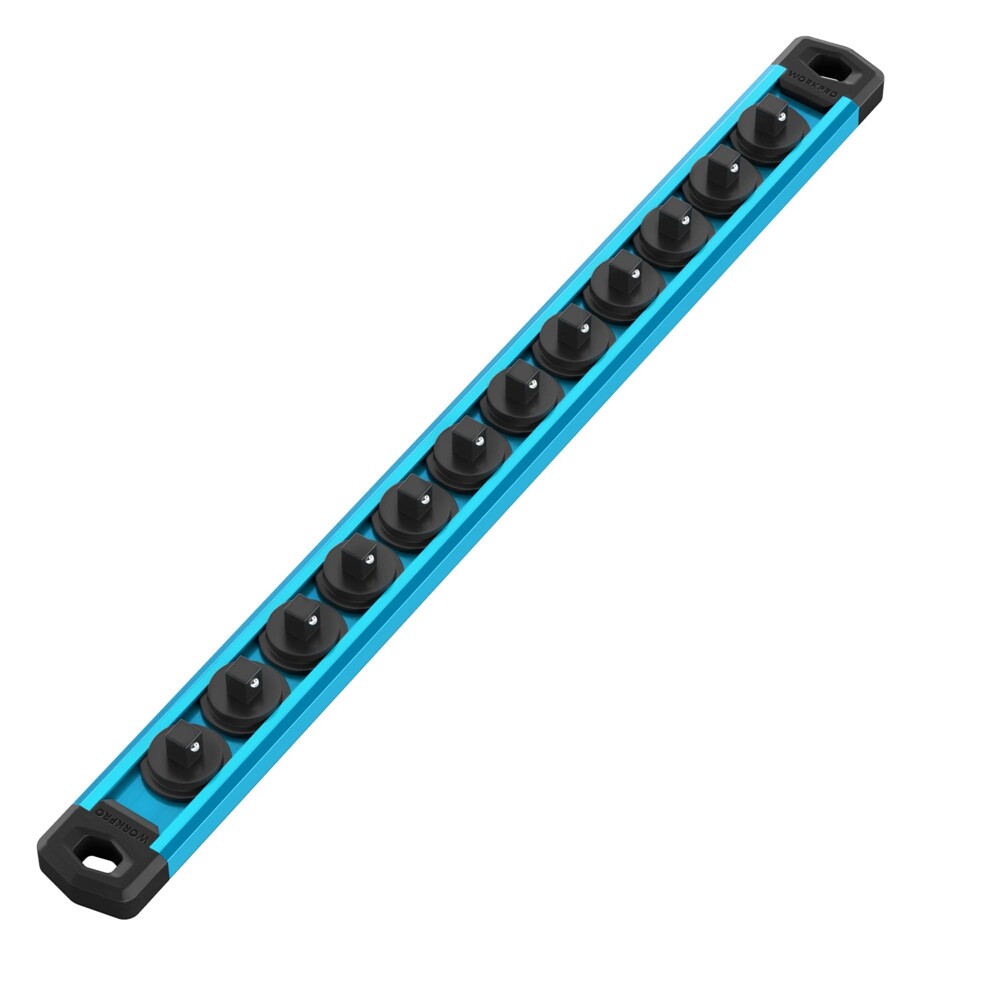 WORKPRO Heavy Duty Magnetic Socket Organizer 1/4in Dr Aluminum Alloy Socket Rail