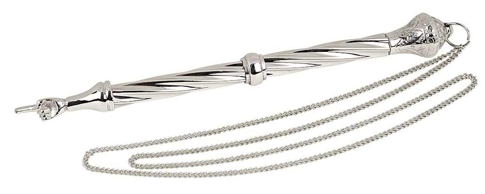 Embellished Torah Pointer Yad 8.5" Nickel-Plated High Polish Silver