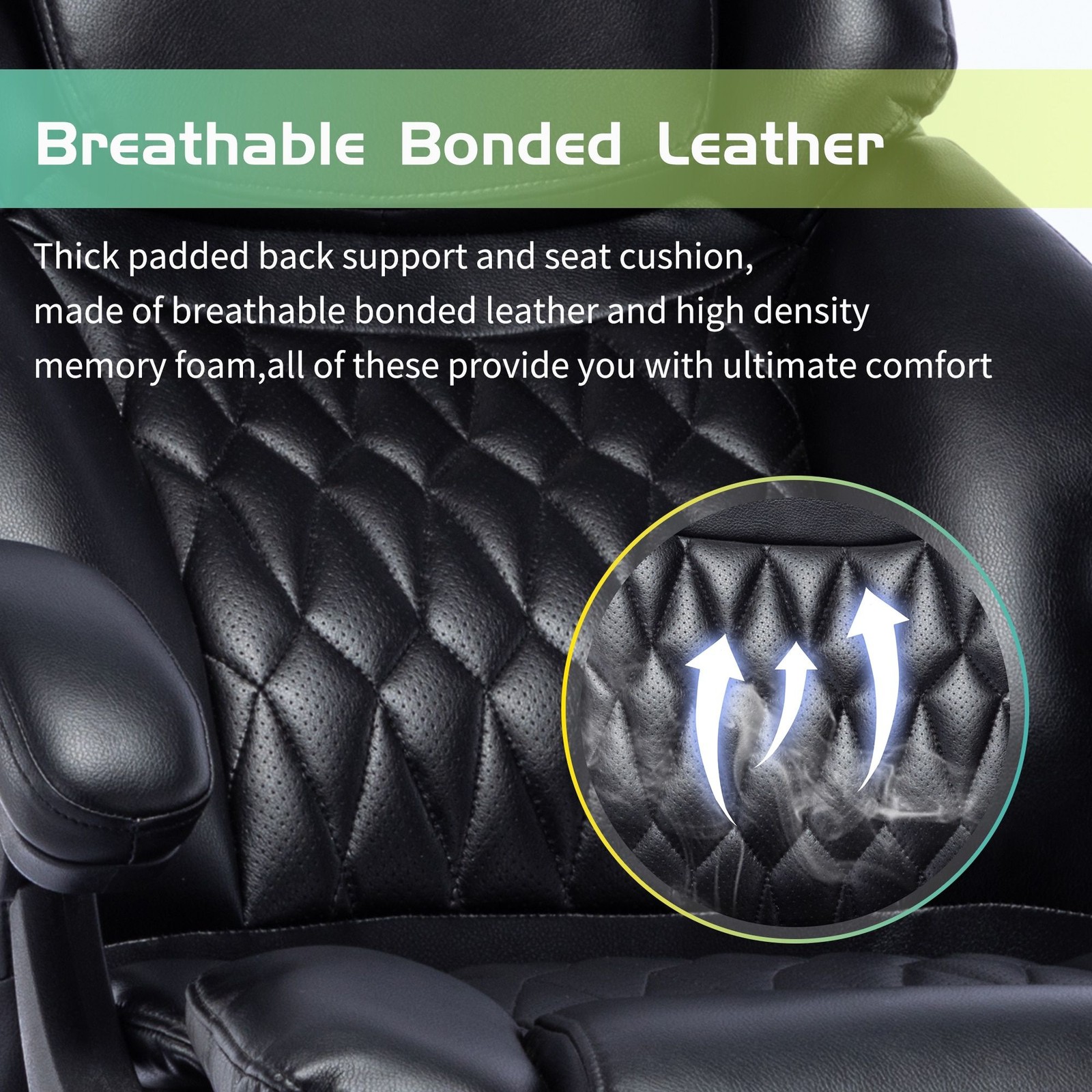 High Back Massage Reclining Office Chair w/ Footrest, Home Office Exec Chair