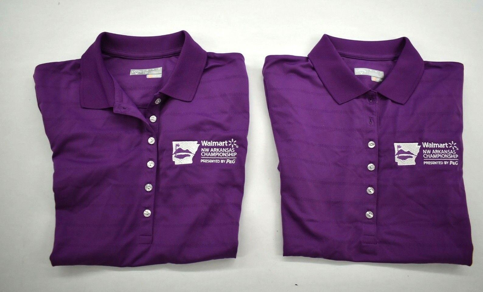 2 Callaway Walmart Womens Purple Short Sleeve Walmart Employee Polo Shirt M