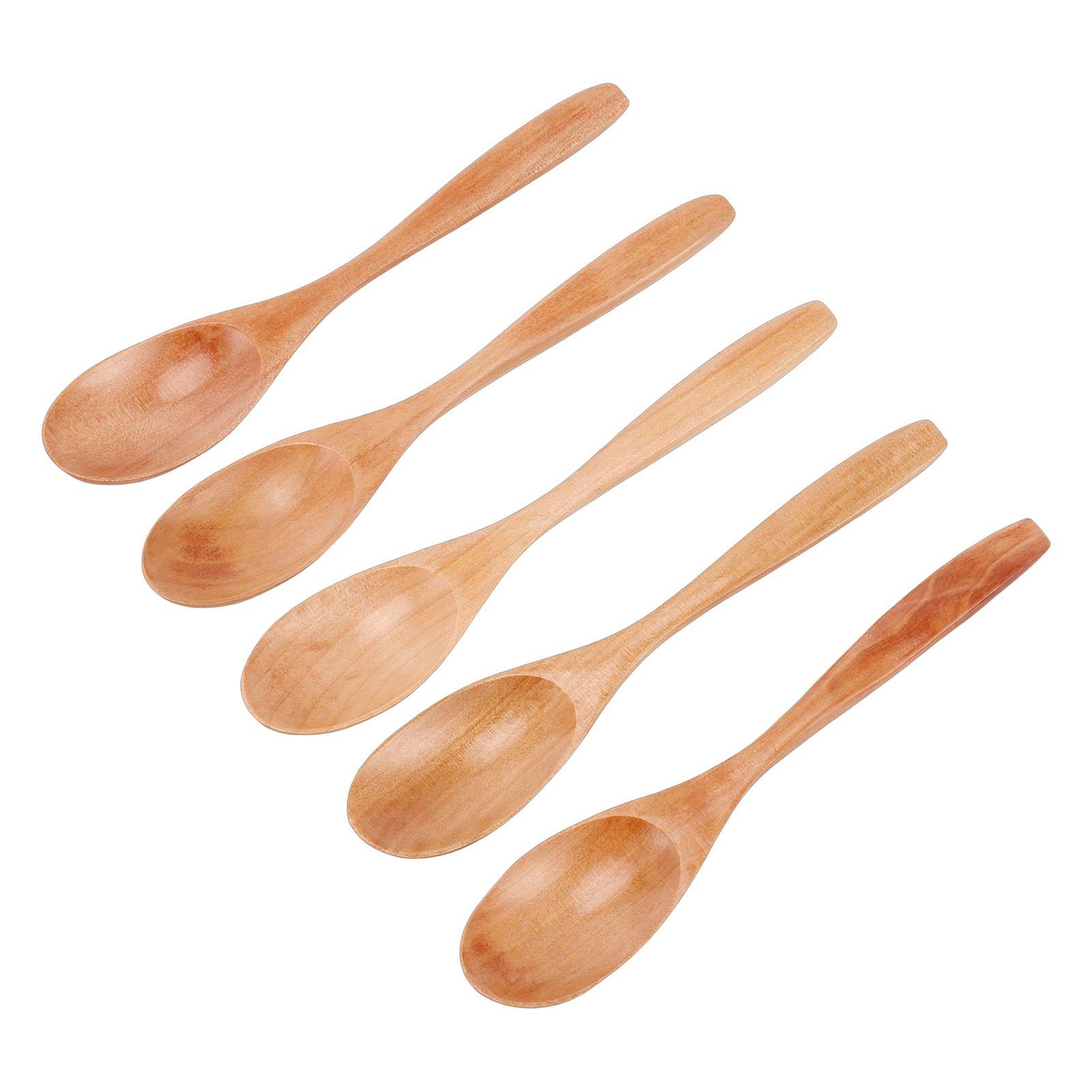 5 Wooden Honey Spoons Durable Serving Set For Kitchen Use