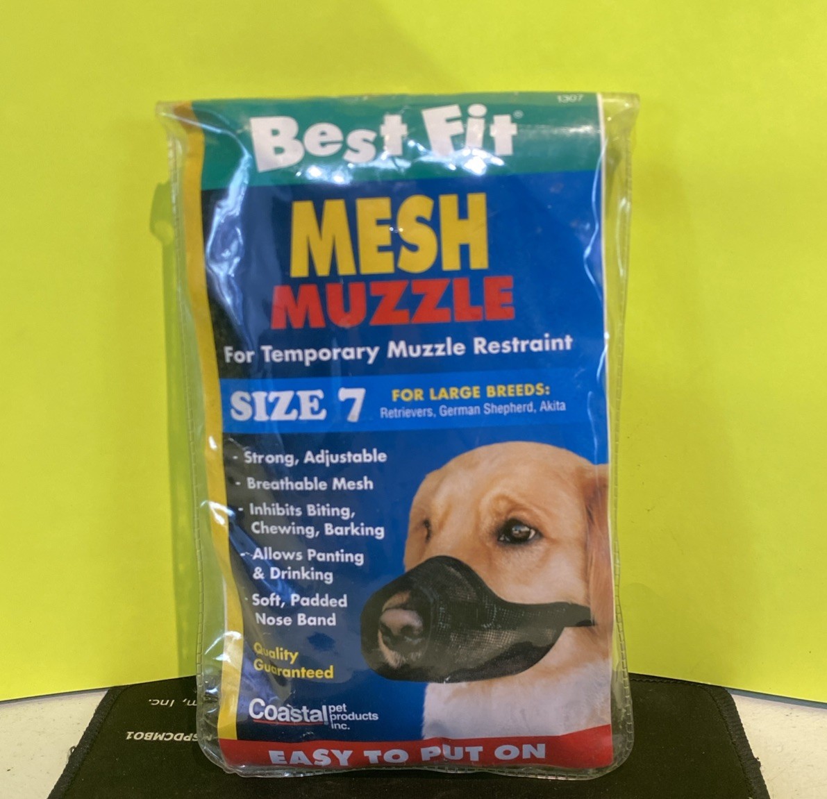 Coastal Mesh Muzzle Dog Size 7 Black Easy to Put on Best Fit Soft Grooming