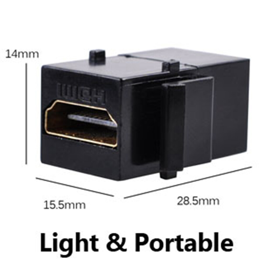 2x HDMI Keystone Jack Female to Female Coupler Snap-in Insert Adapter Wall Plate
