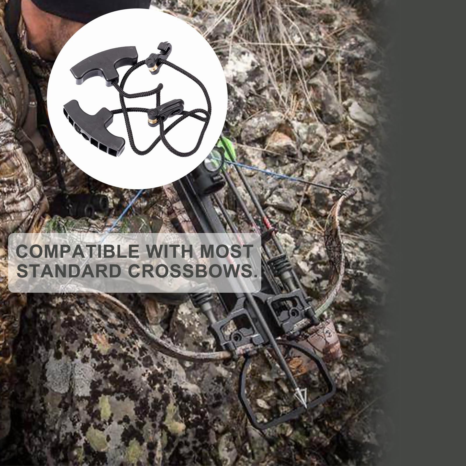 Archery Cocking Devices Double T Handle Crossbow Cocking Rope Crossbow Pull C...