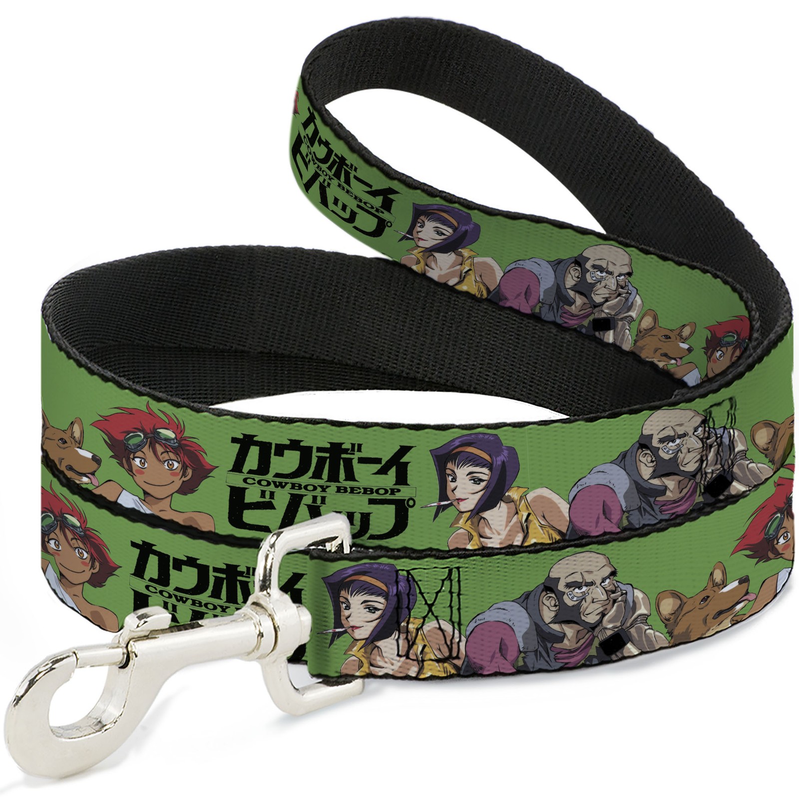 Dog Leash 6-FEET COWBOY BEBOP Crew Group Pose and Title Logo Green/Black