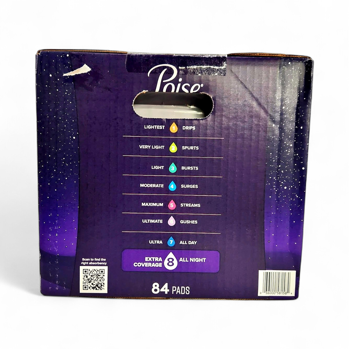 Poise Incontinence Pads, 8 Drop All Night Absorbency - 96 Count