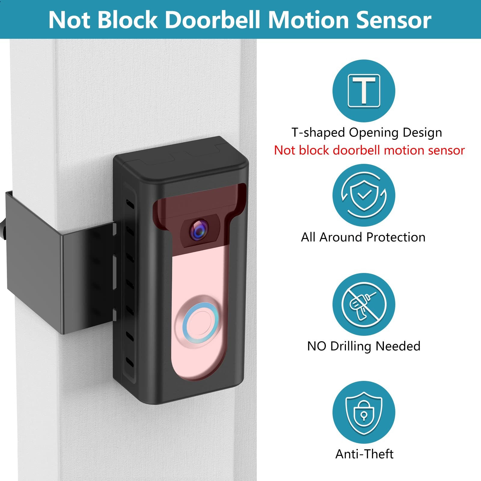 2024 Upgrade Anti-Theft Video Doorbell Mount, Not Block Doorbell Motion Senso...