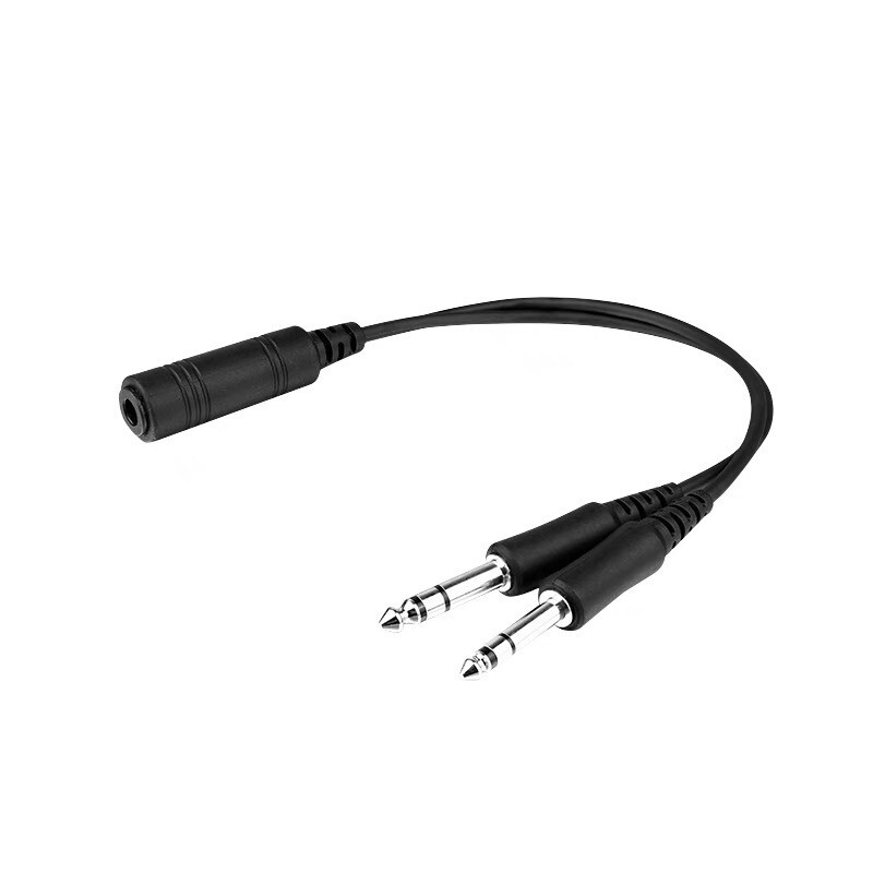 Helicopter U174 to Dual GA Twin Plug Adapter for Bose A20 Headset Headphone