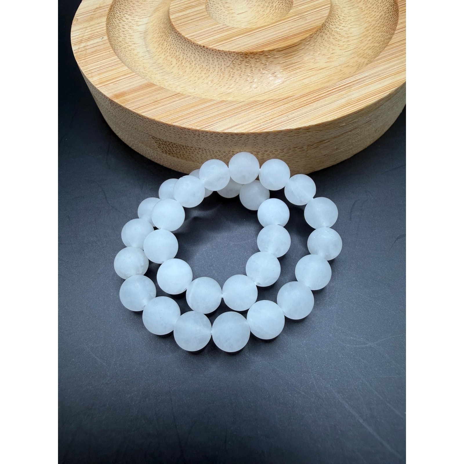 Matte White Quartz 6mm Bracelet