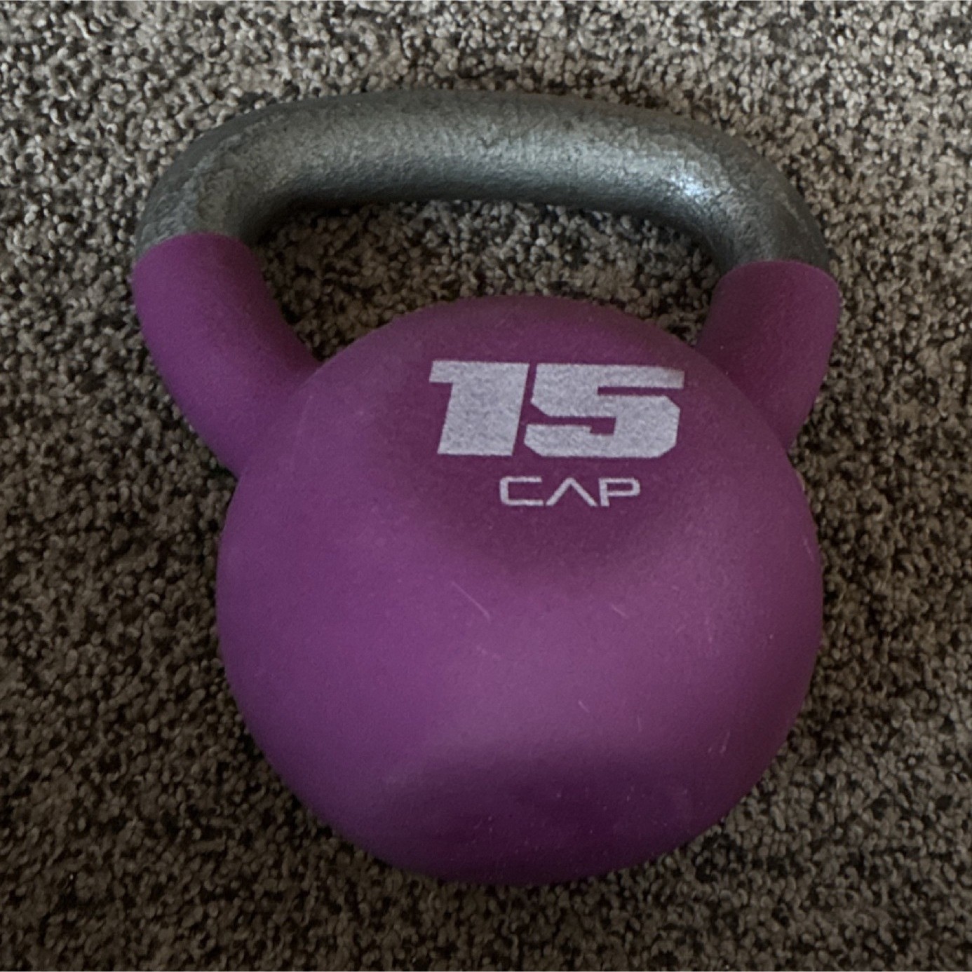 CAP 15 lb Purple Kettlebell Ergonomic Handle Gym Training Fitness